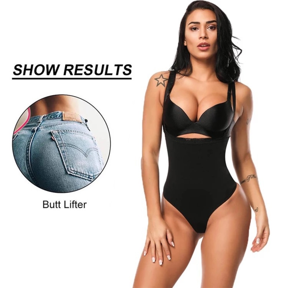 *New* Black thong body suit shaper waist trainer
